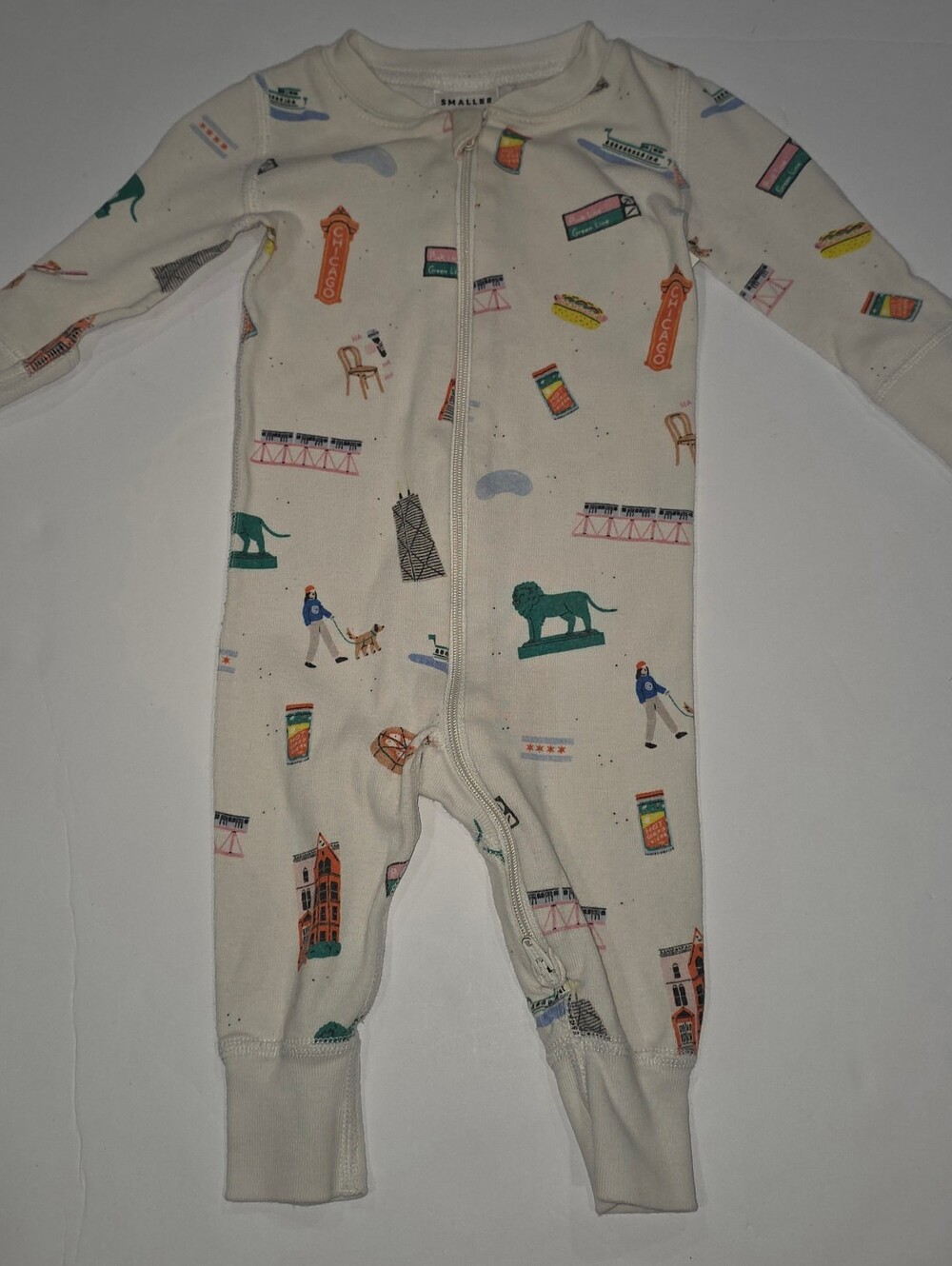 Smaller Things Cream City Landmark Print Kids Pajama 0-3 Mos